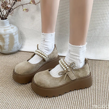 Xajzpa Thick soled height increasing women's shoes for spring summer new style rhinestones simple comfortable versatile women's shoes
